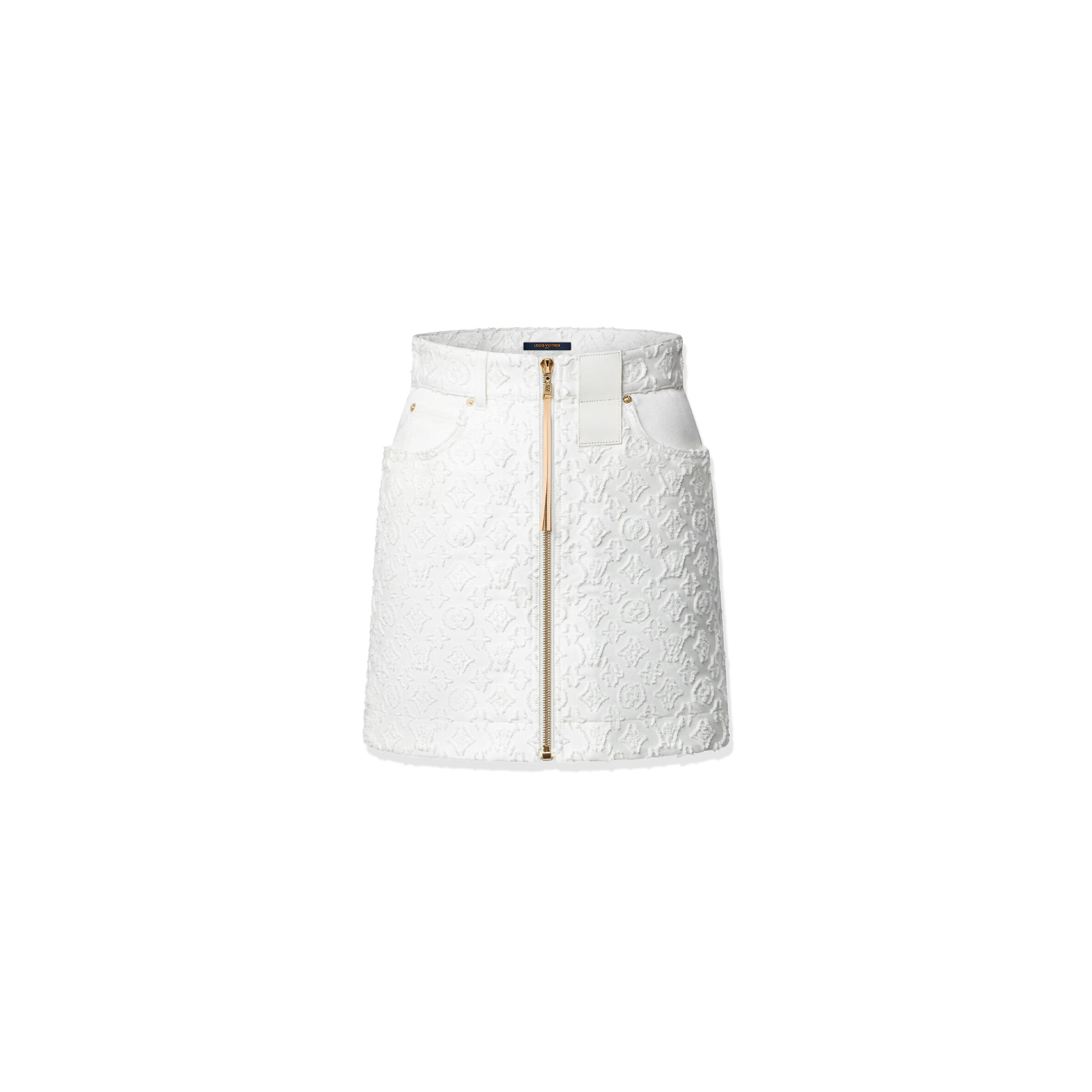 LOUIS VUITTON MONOGRAM FIL COUPE DENIM SKIRT 1AHHWE